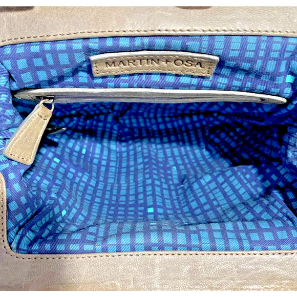 Martin & Osa Brown Leather Wristlet Bag Casual Purse Boho Chic Fawn Brown Tassel - Picture 6 of 7